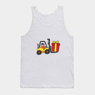 cute forklift lifting a giant box gift Tank Top